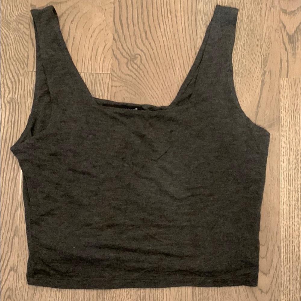 American Girl Sz L Dark Grey Cropped Tank Top